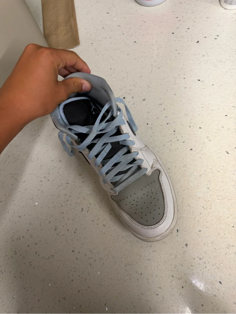 Jordan Kids' High-Top Sneakers in Light Blue, White, and Black